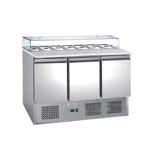 Саладета GoodFood GF-PS903GT, 402 л, пряме скло, гранітна стільниця
